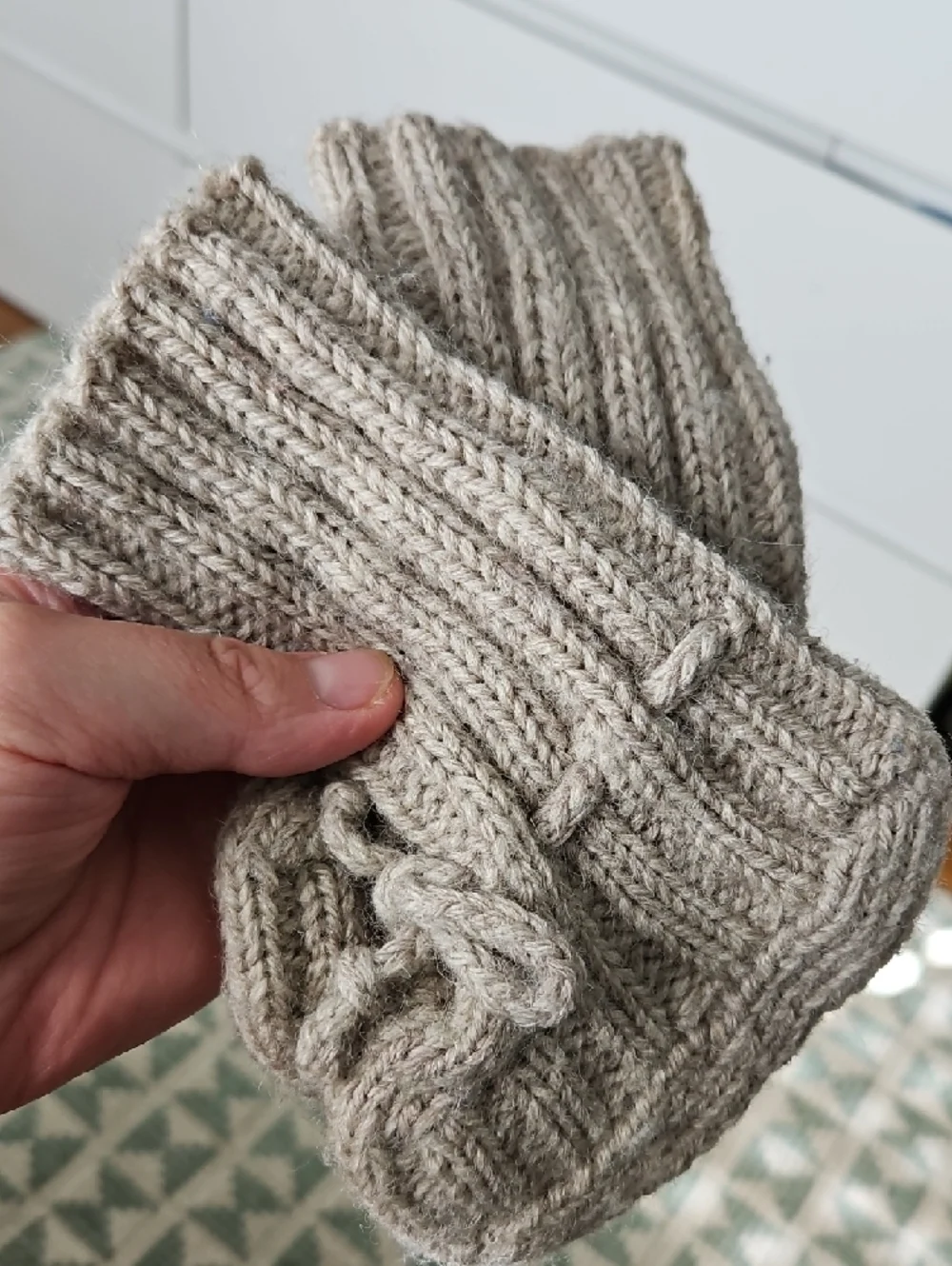 Hand-Knit Baby Booties in Beige - Cozy Newborn Booties Wool